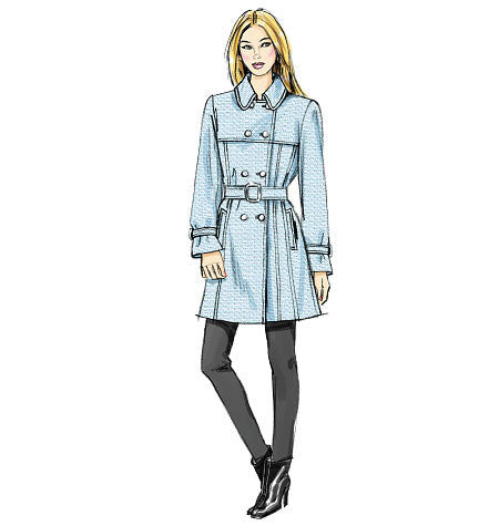 Vogue Pattern: V8884 Misses' Coat and Belt | Average – WeaverDee.com