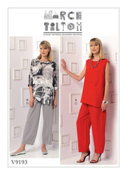 Vogue - V9193 Misses' Sleeveless or Dolman Sleeve Tunics & Pants with Yoke - WeaverDee.com Sewing & Crafts - 1
