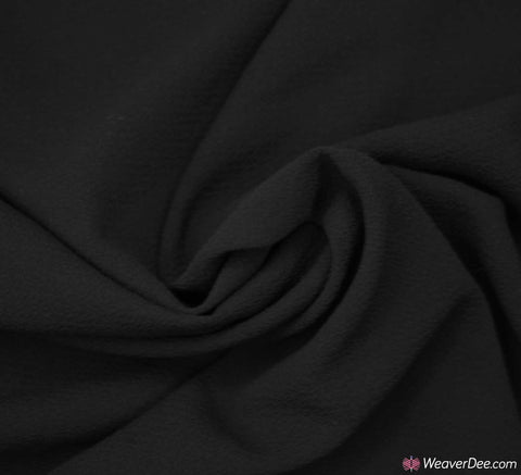 Black Stretch Bubble Crêpe Fabric
